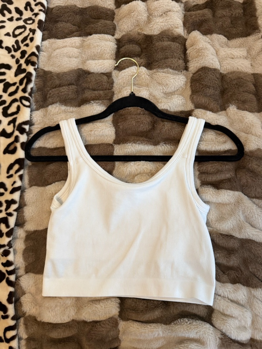 Jockey White Ribbed Crop Tank